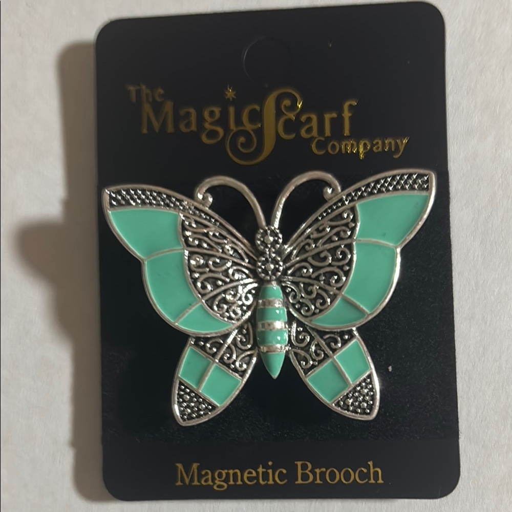 The Magic Scarf Company Artful Design Butterfly Magnetic Brooch